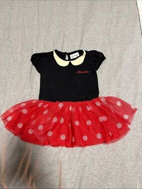 GAP Black Top with Cream Collar and Red Polka Dot Tutu